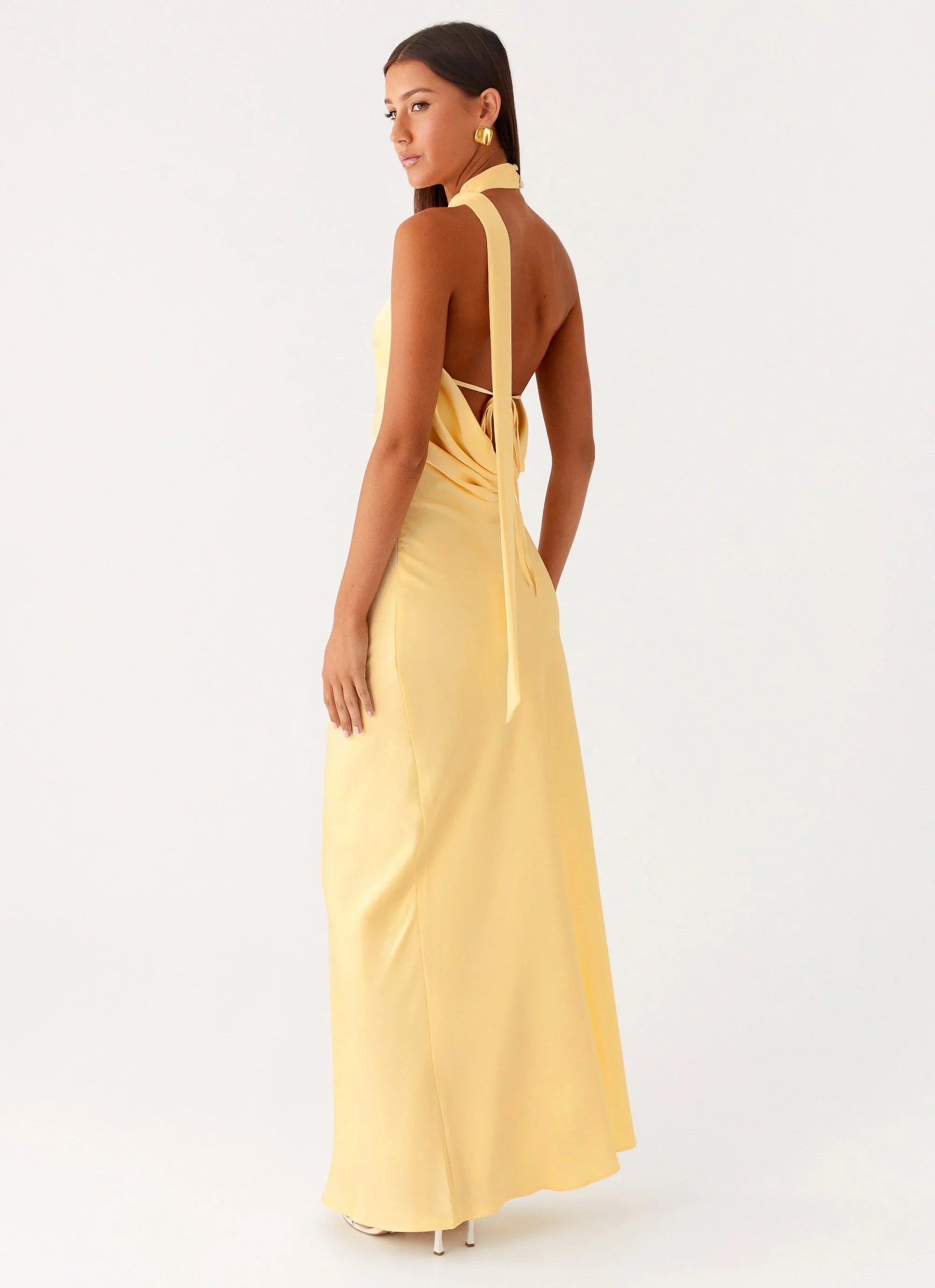 Keena Scarf Maxi Dress Lemon