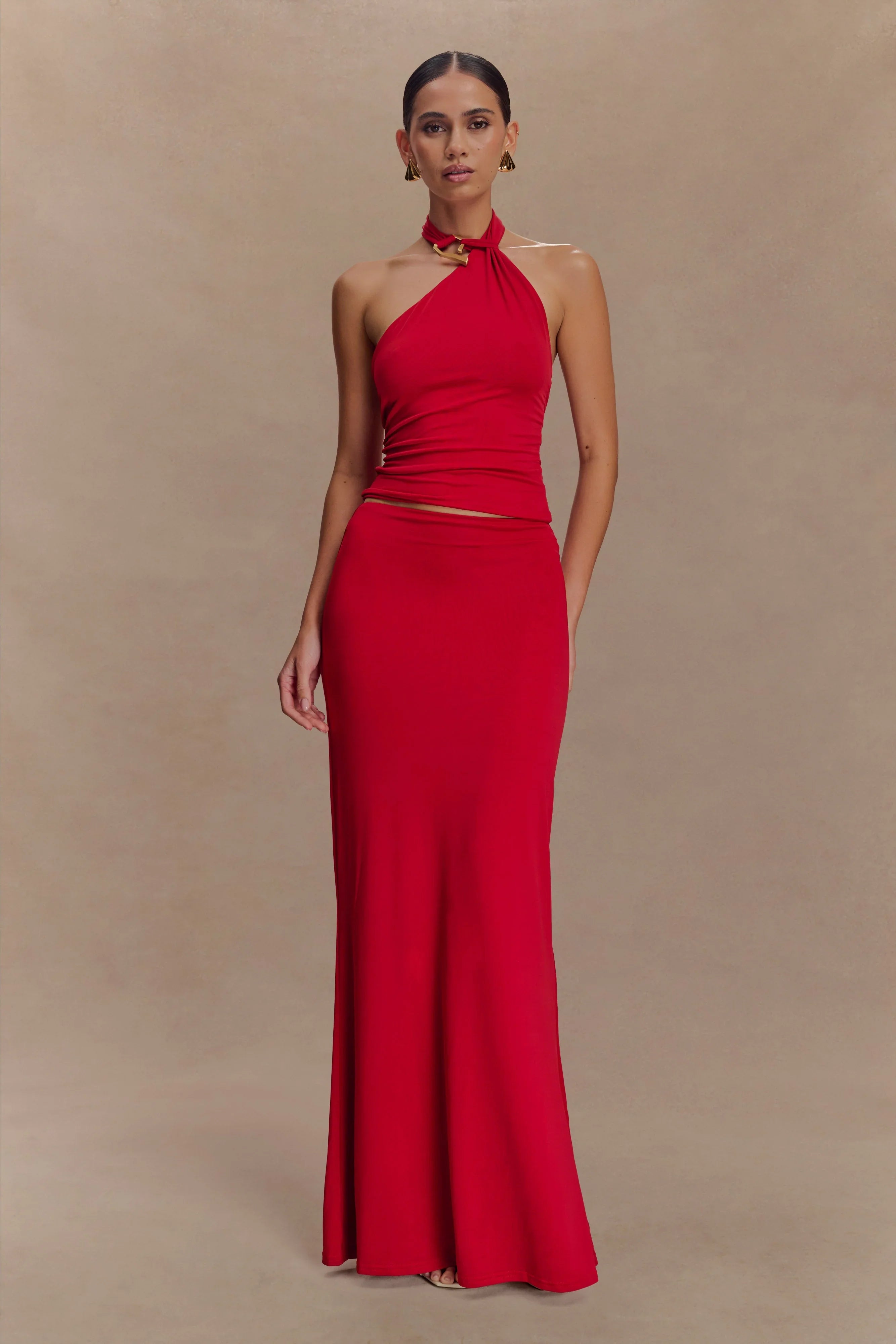 Mariposa Slinky Halter Top Red