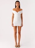 Takoda Off Shoulder Mini Dress White