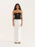 Black Cut Out Gold Hardware Bandeau Top