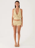 Vivienne Halter Top Pale Olive