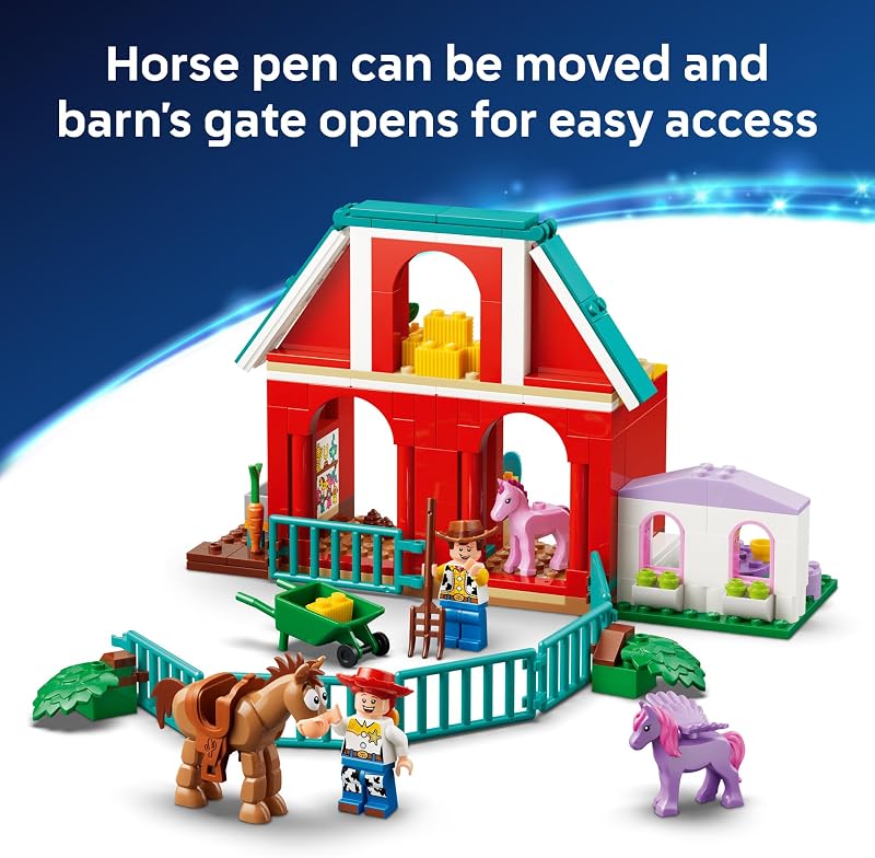 LEGO Disney and Pixar Toy Story 5 Blazes Horse Ranch Disney Building Set for Girls Boys Ages 4 with Movie Figures Gift for Preschoolers 43304