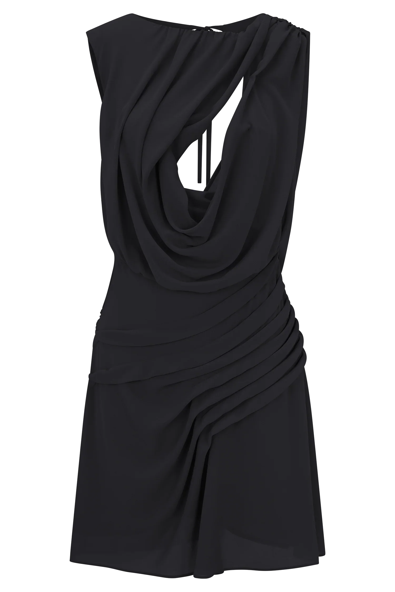 Oria Chiffon Mini Dress Black