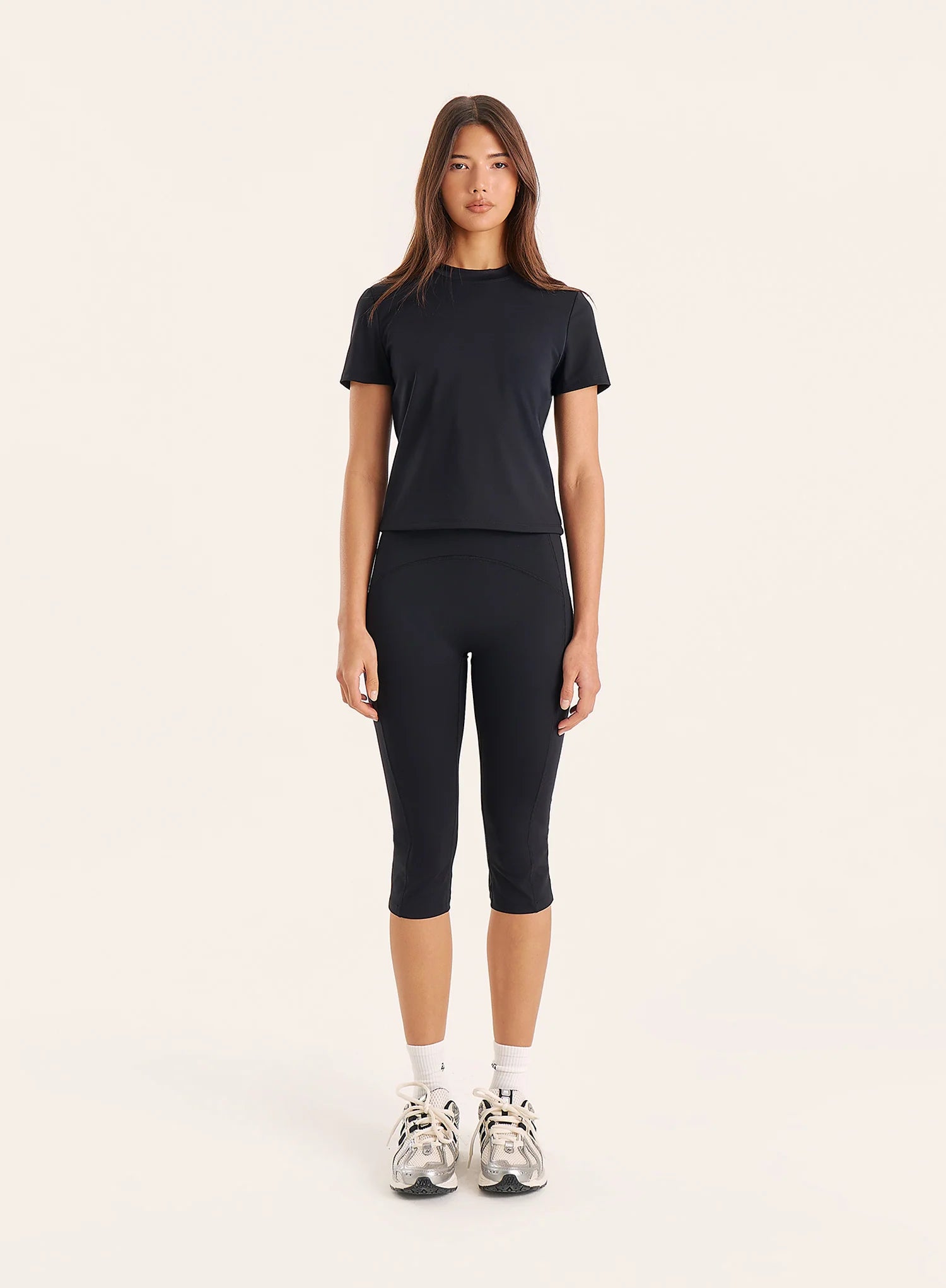 Black Short Sleeve Soft Stretch Gym Top