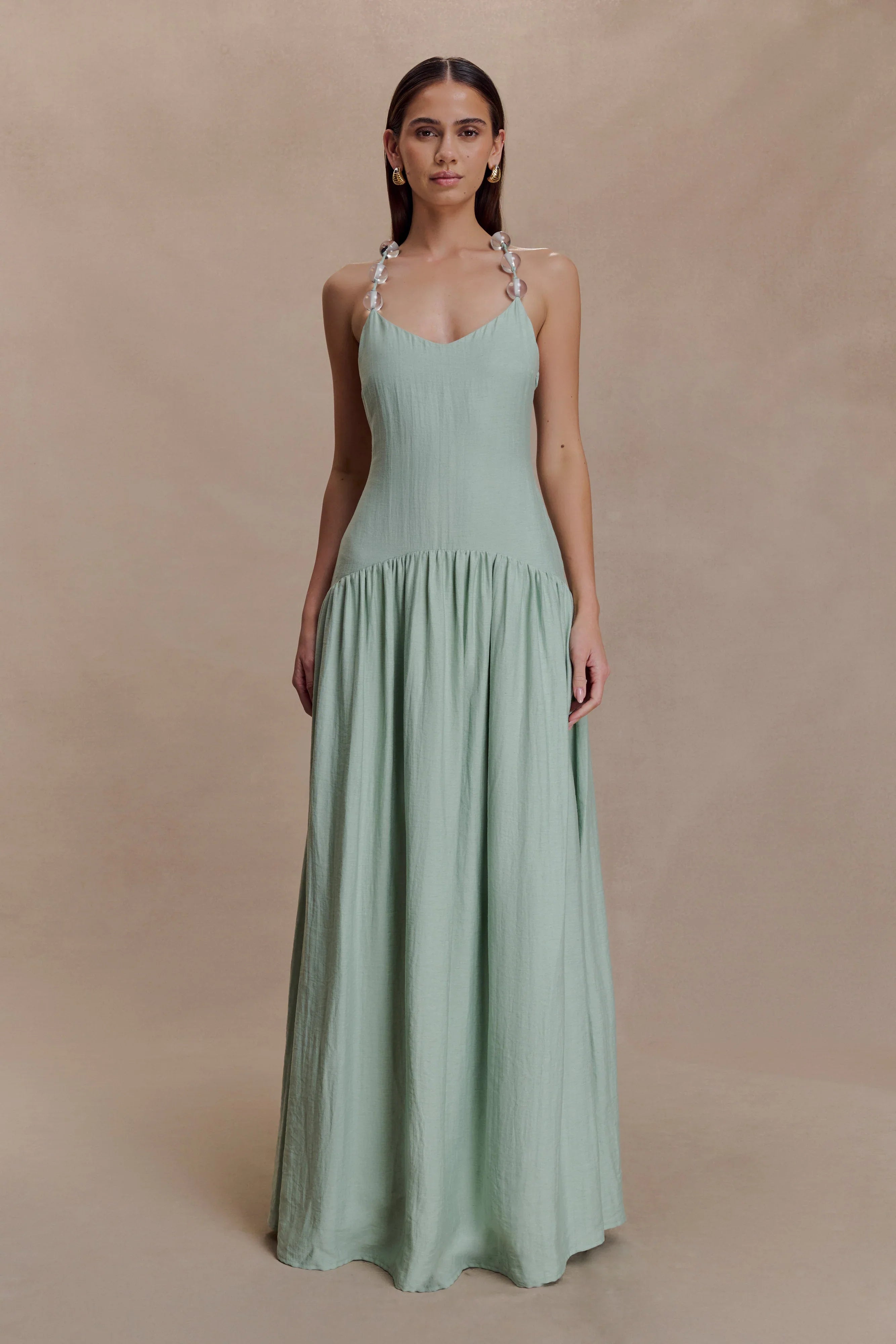 Darling Linen Maxi Dress Sage