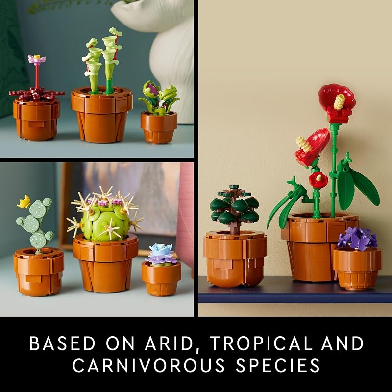 LEGO Botanicals Tiny Plants Artificial Fake Indoor Plant Building Set for Home Kitchen Desk Decoration Adults Ages 18 Gift for Birthdays 10329