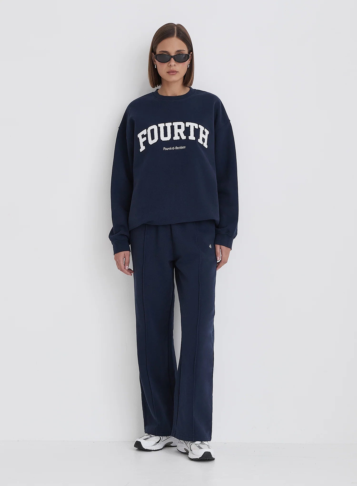 Navy Fourth Slogan Classic Longline Sweatshirt