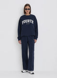 Navy Fourth Slogan Classic Longline Sweatshirt