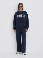 Navy Fourth Slogan Classic Longline Sweatshirt