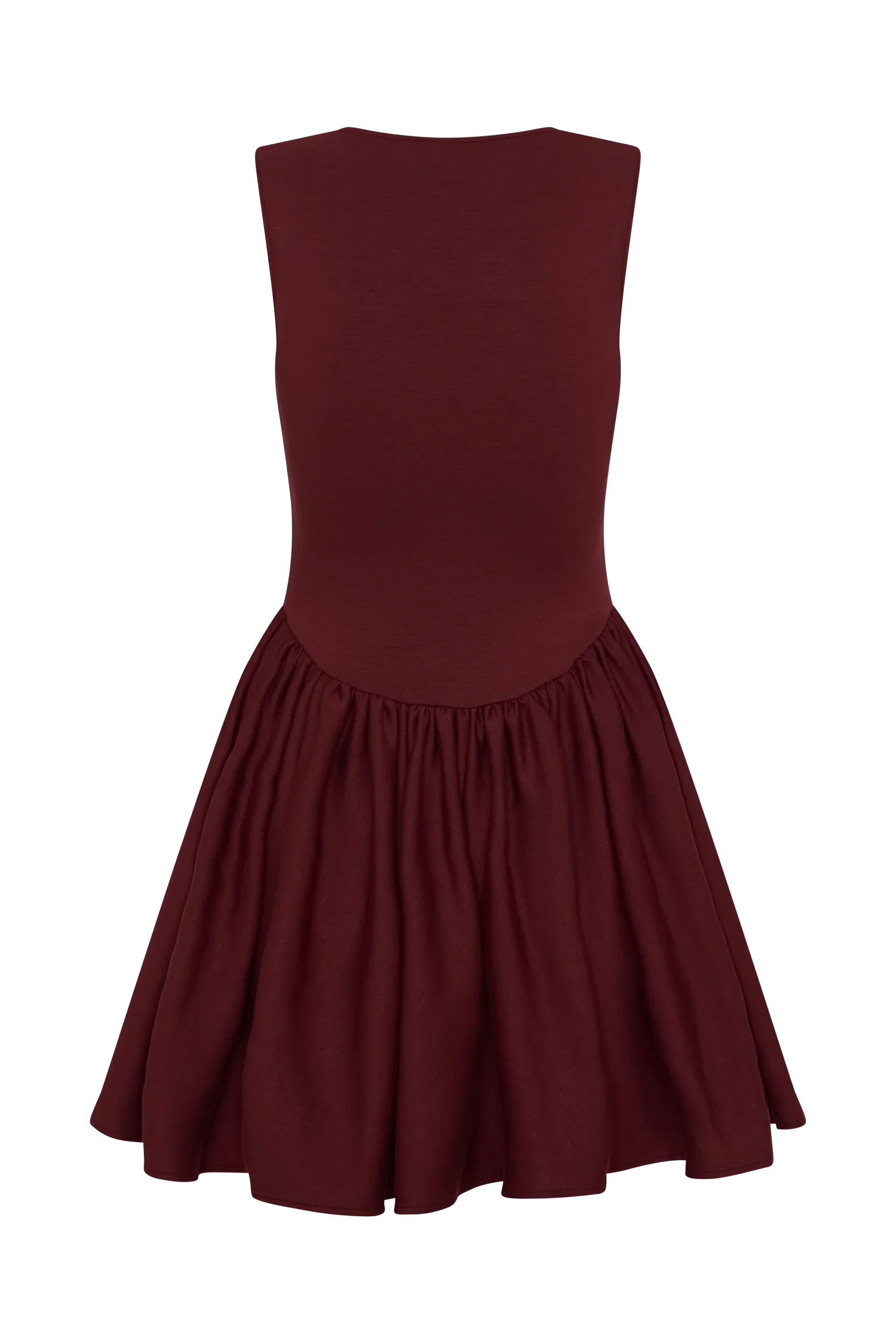 Sharon Scuba Jersey Mini Dress Wine