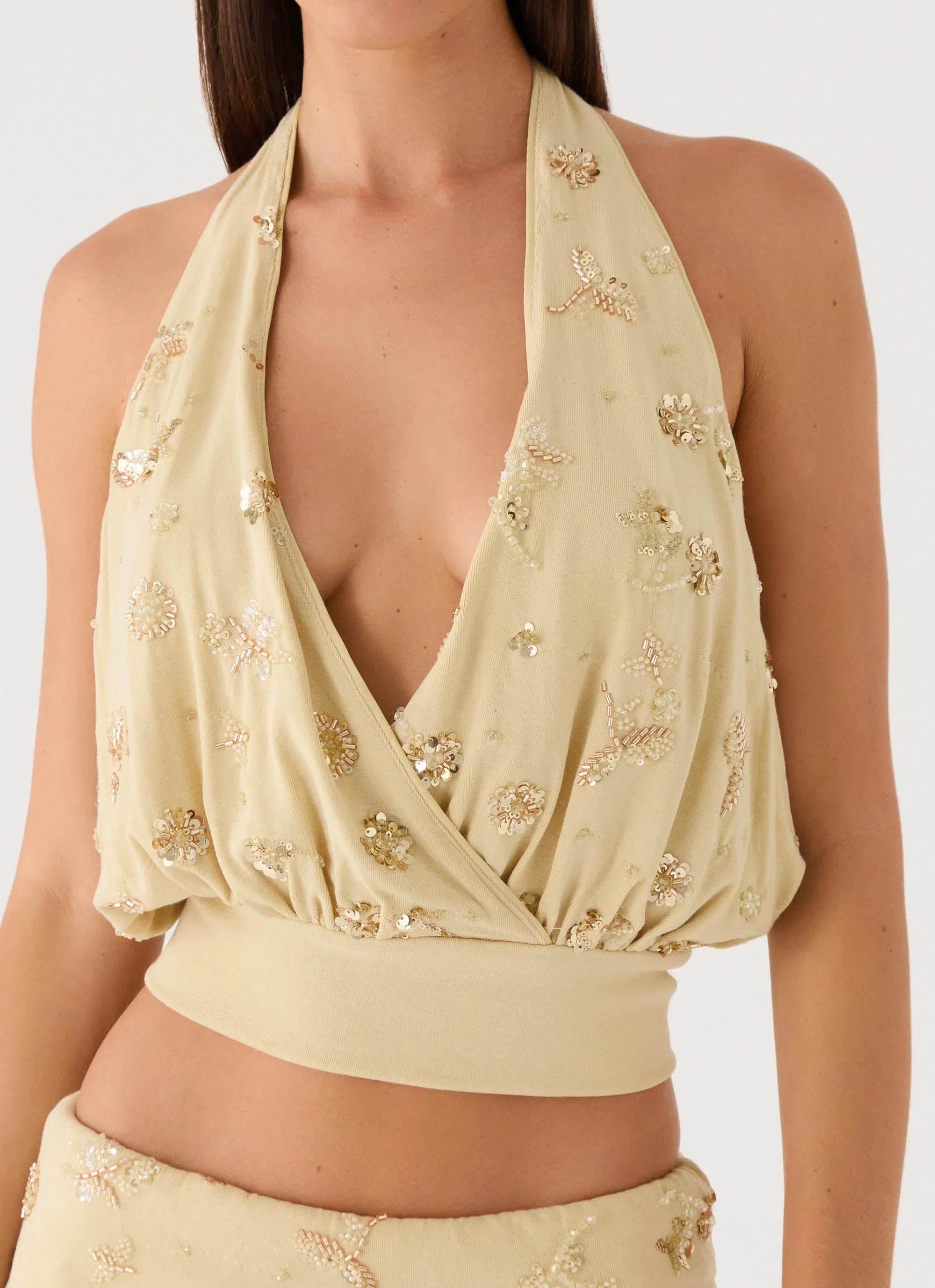 Vivienne Halter Top Pale Olive