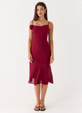 Anne Midi Dress Deep Red