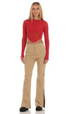 Long Sleeve Corset Top in Red