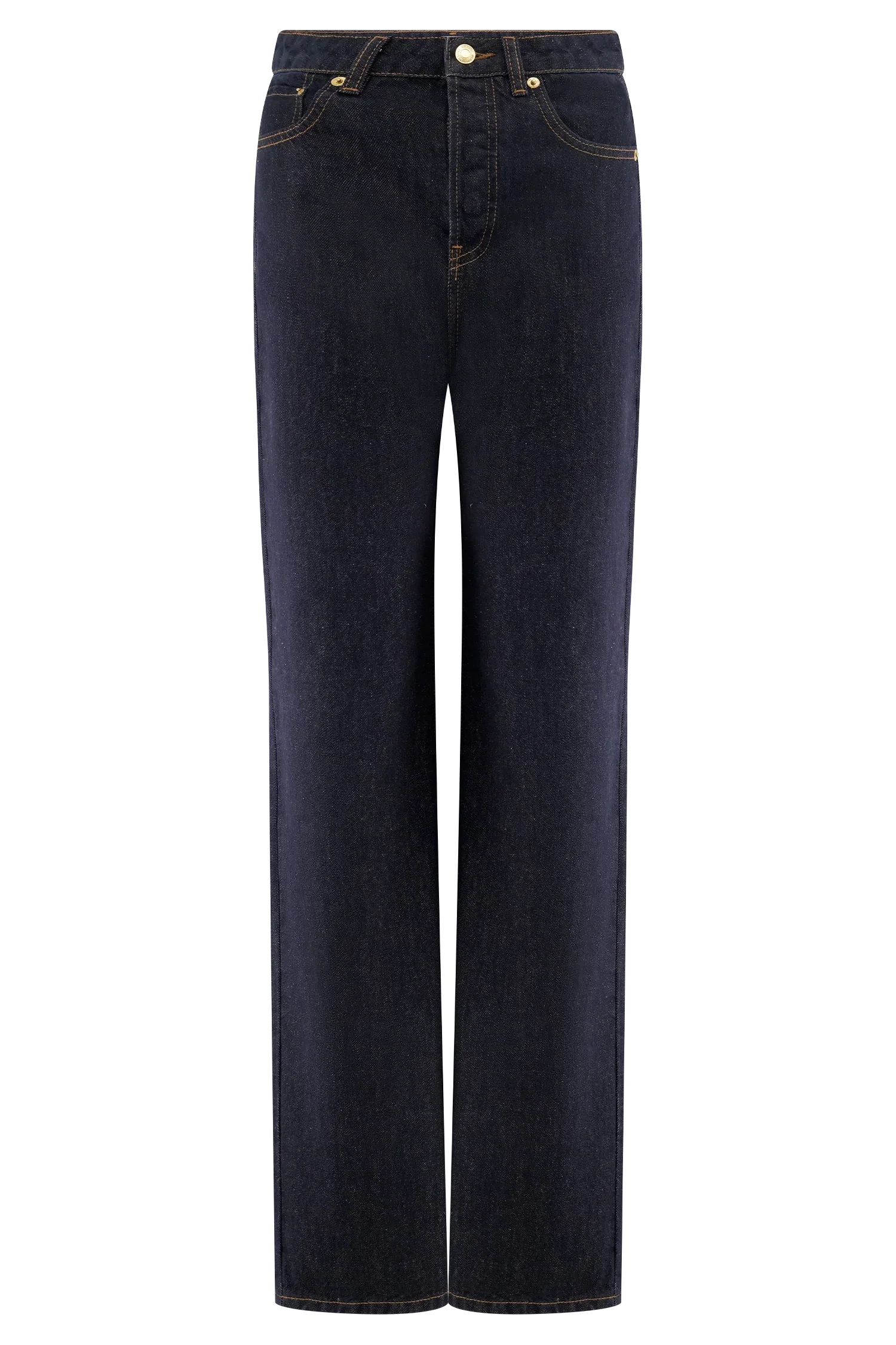 Janine High Waisted Straight Leg Jeans Washed Indigo Blue