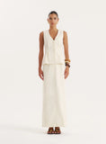 Cream Tailored Cinched Waistcoat