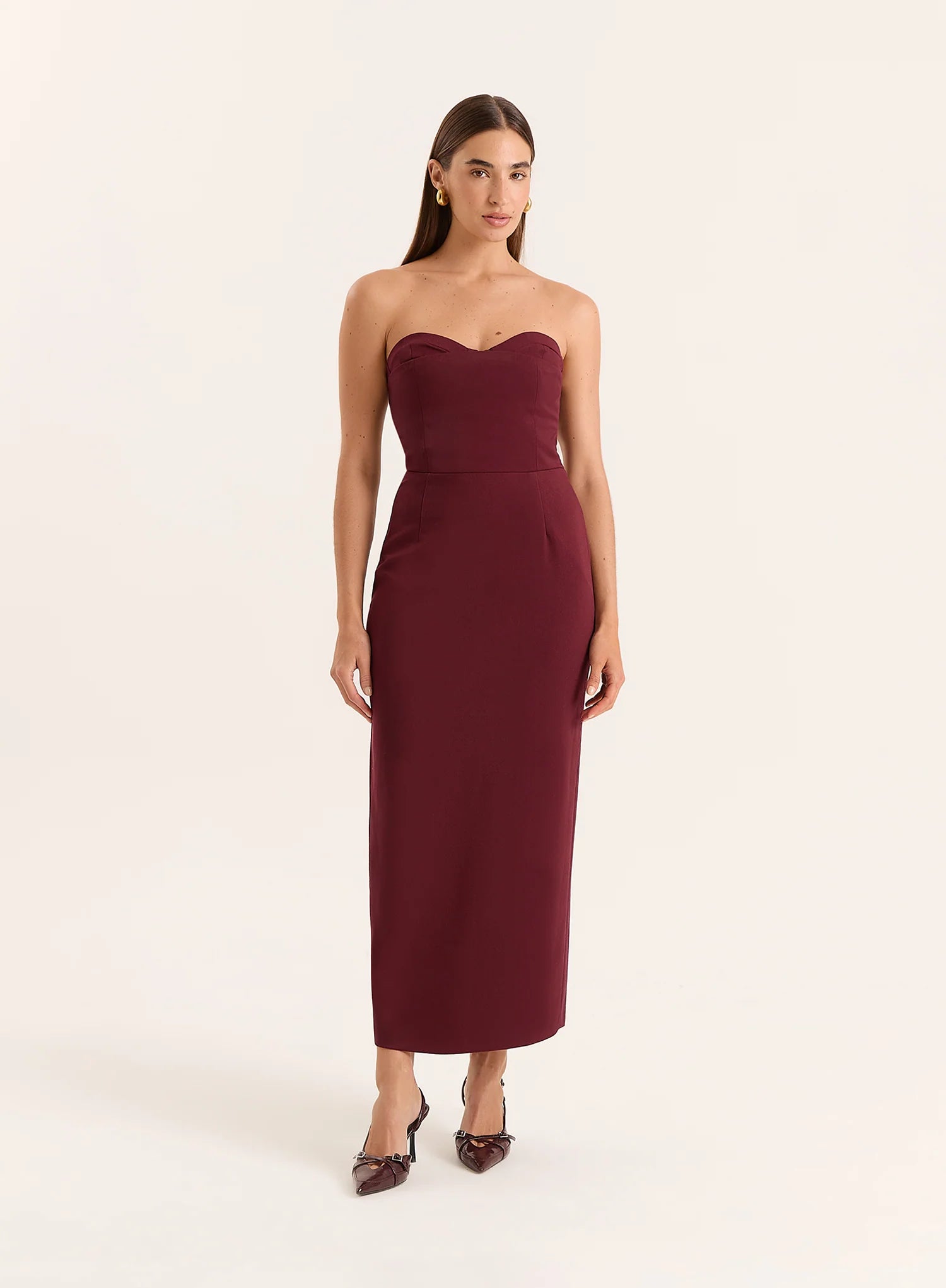 Burgundy Corset Style Dress