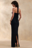 Robyn Black Sweetheart Neck Maxi Dress