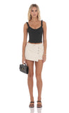 Ruffle Scoop Corset Top in Black