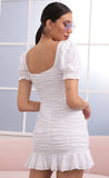 Puff Sleeve Eyelet Dress in White
