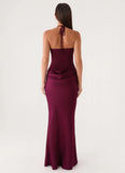 Verner Halter Maxi Dress Plum