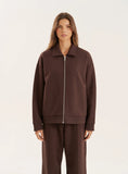 Chocolate Logo Detail Zip Bomber Jacket