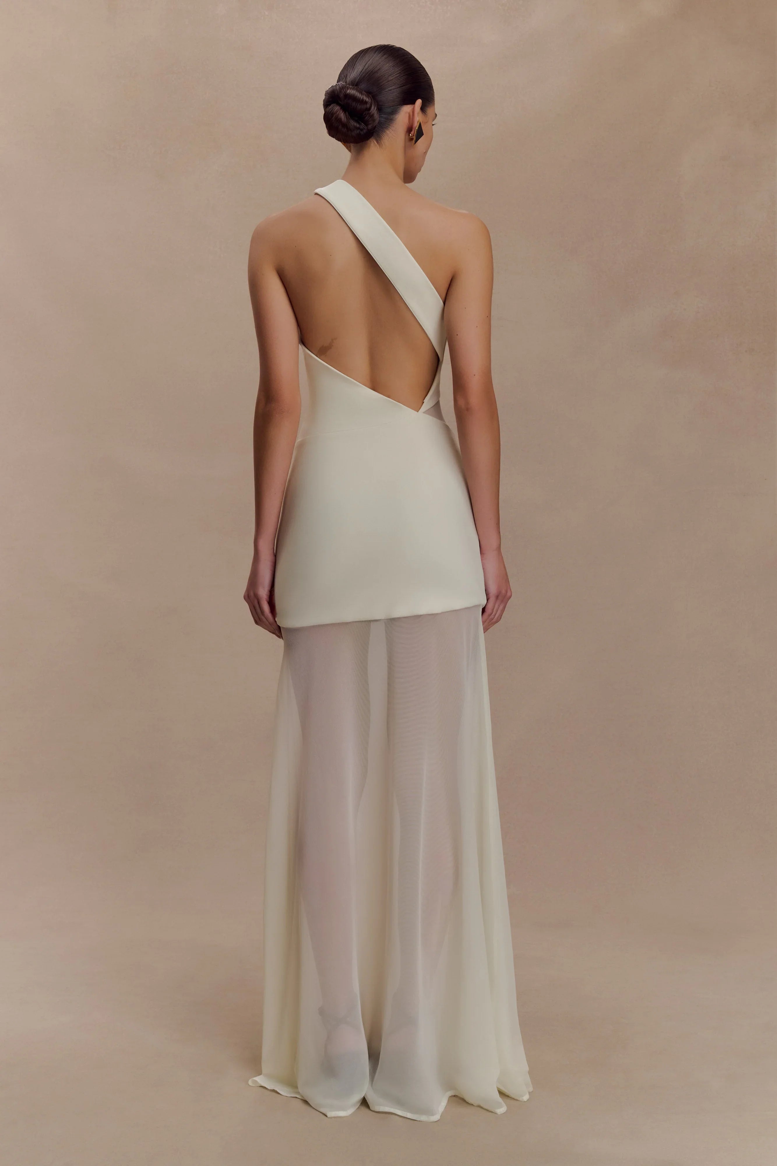 Vashti Cut Out Mesh Maxi Dress Ivory