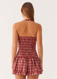 Lotus Dream Mini Dress Ruby Check