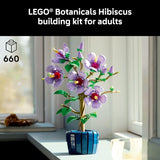 LEGO Botanicals Hibiscus Flower Building Set Artificial Plant Flower Building Blocks for Women Men Ages 18 Home Office Decor Gift Idea 10372