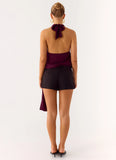 Teaha Wrap Top Plum
