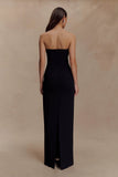 Kalila Strapless Crepe Maxi Dress Black