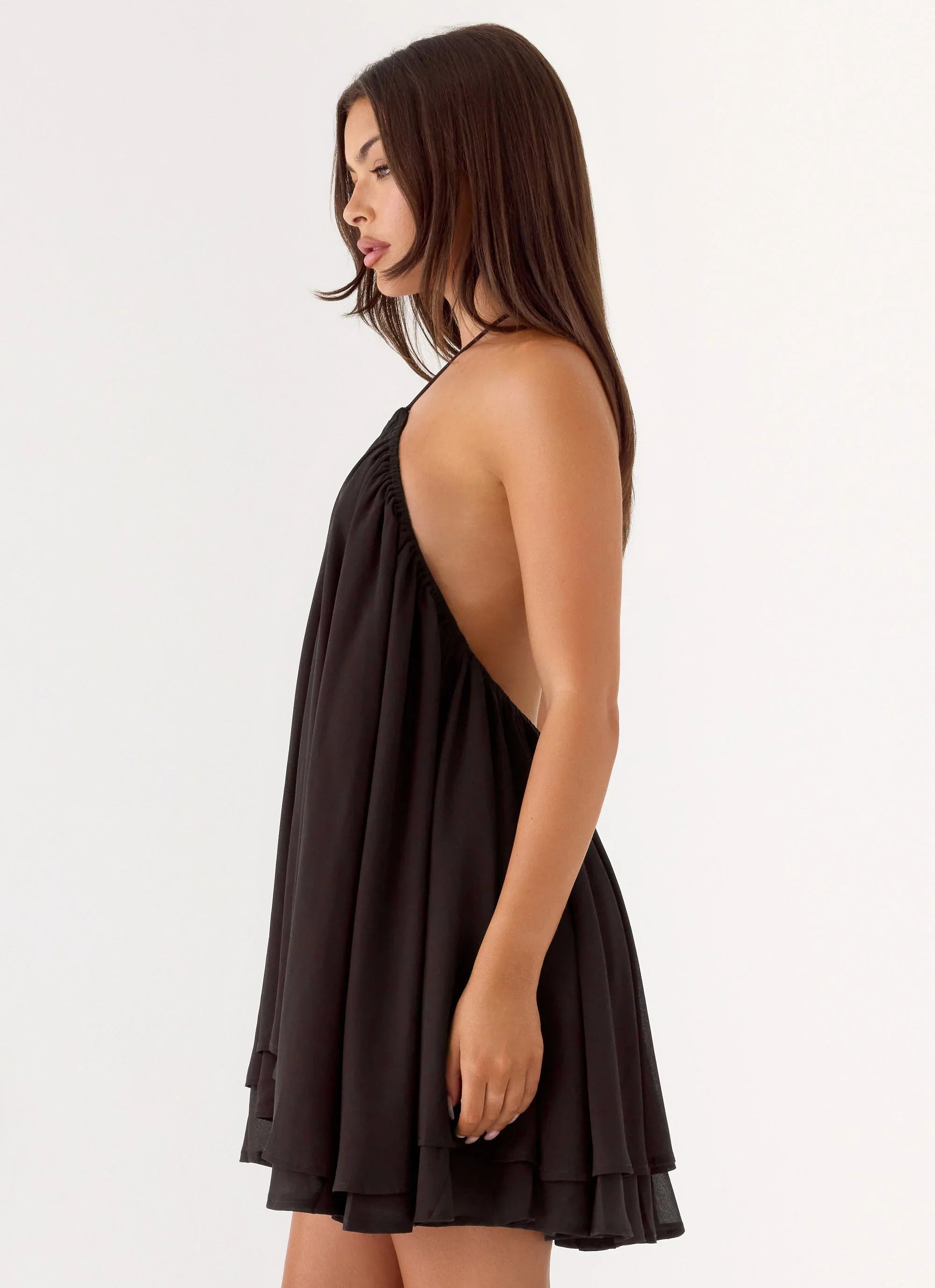 Alicelle Halter Mini Dress Chocolate