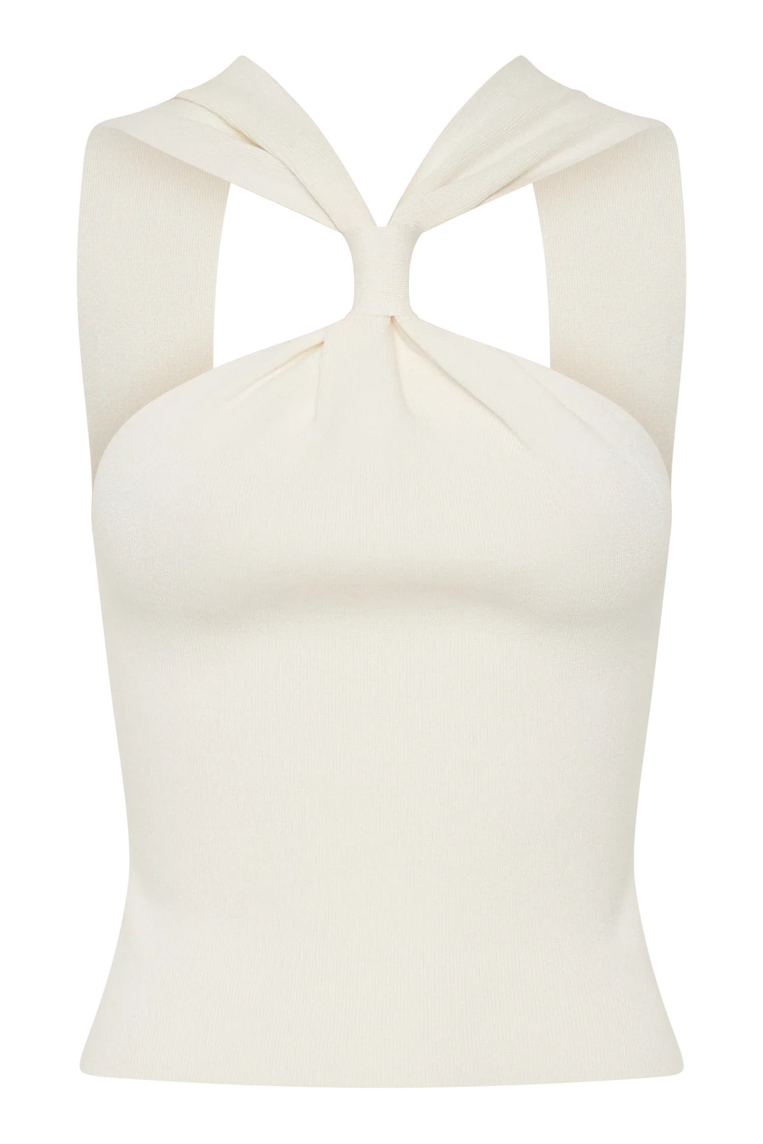 Angelika Twist Front Knit Top Ivory