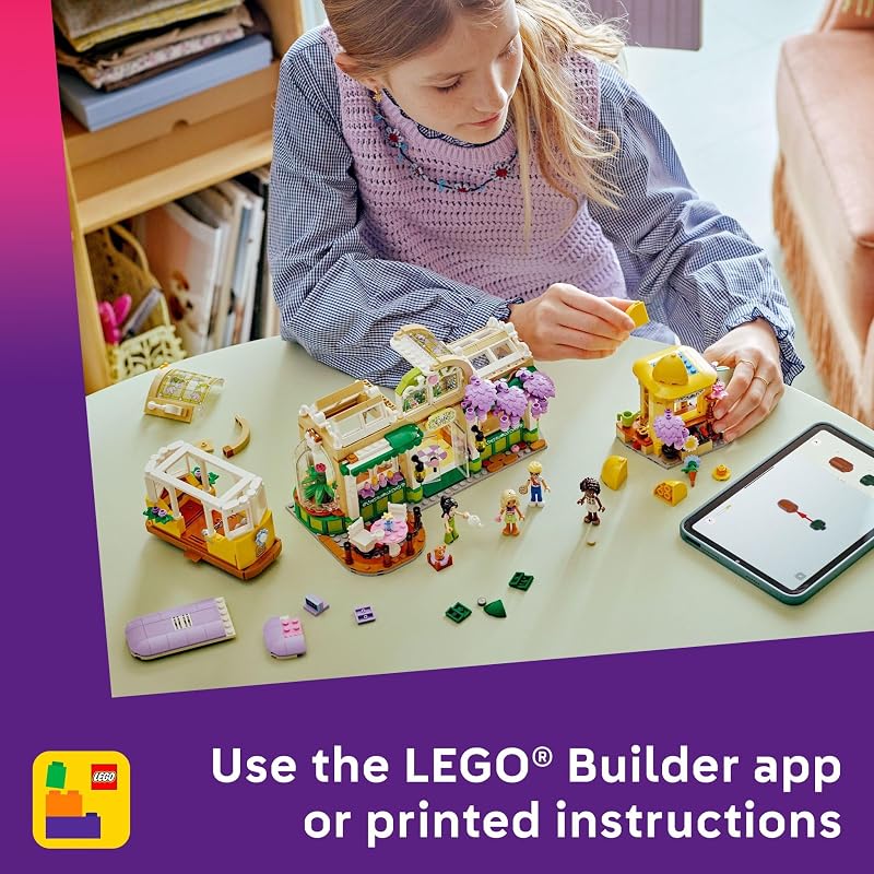 LEGO Friends Plant Café Flower Shop Pretend Play Building Toy Playset with 4 Minidolls and Cat Toy for Creative Storytelling Birthday Gift Idea for Girls and Boys Ages 9 and Up 42671