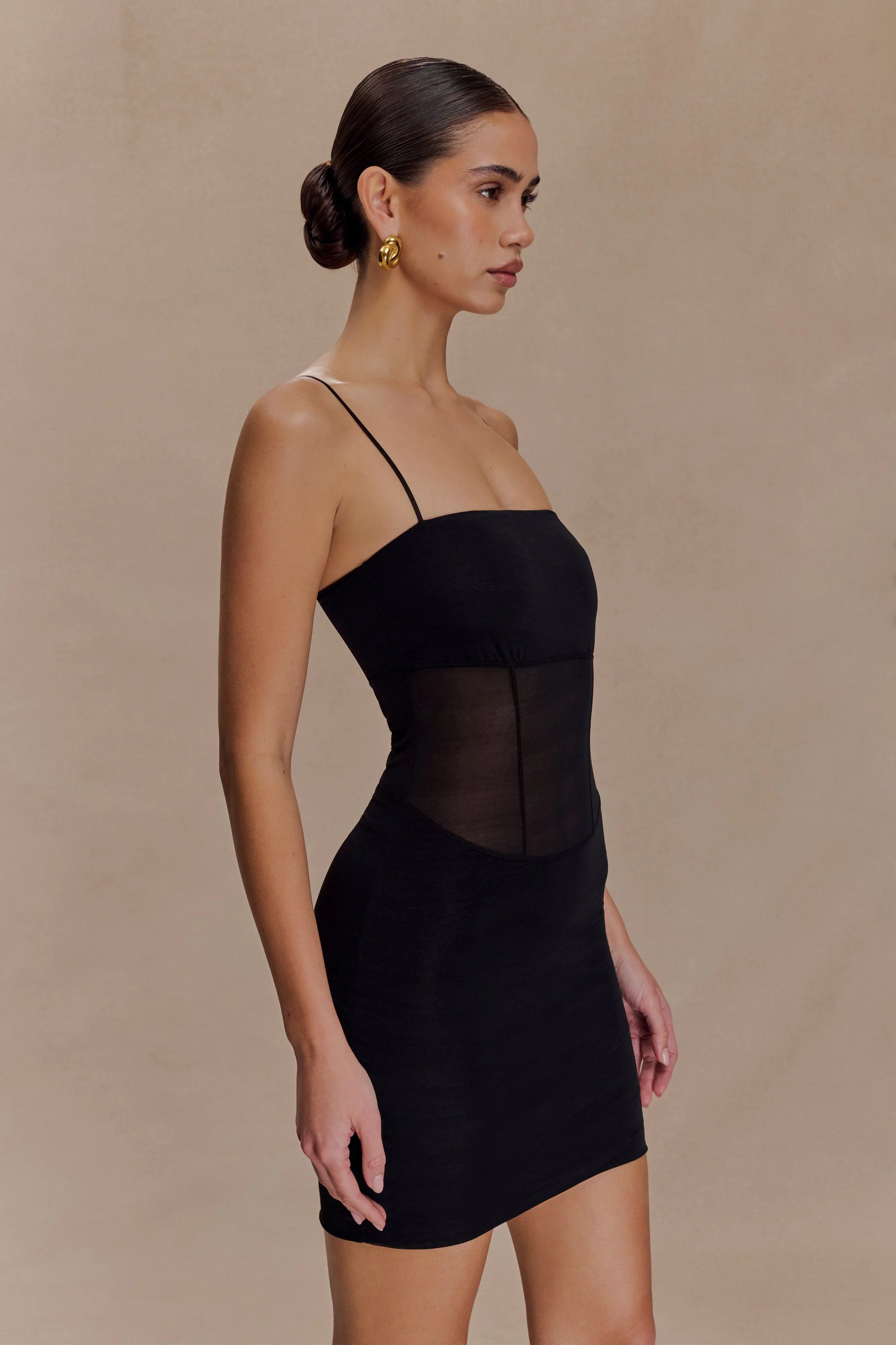 Maryk Mesh Mini Dress Black