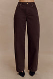 Mannon Mid Rise Denim Jeans Chocolate