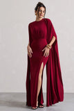 Ilaria Berry Cape Sleeve Split Maxi Dress