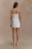 Kingsley Beaded Neckline Mini Dress Ivory