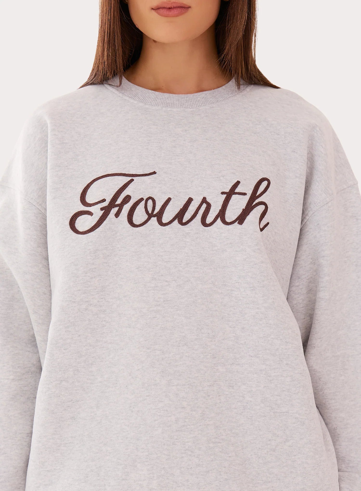 Light Grey Fourth Script Slogan Sweatshirt