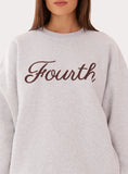 Light Grey Fourth Script Slogan Sweatshirt