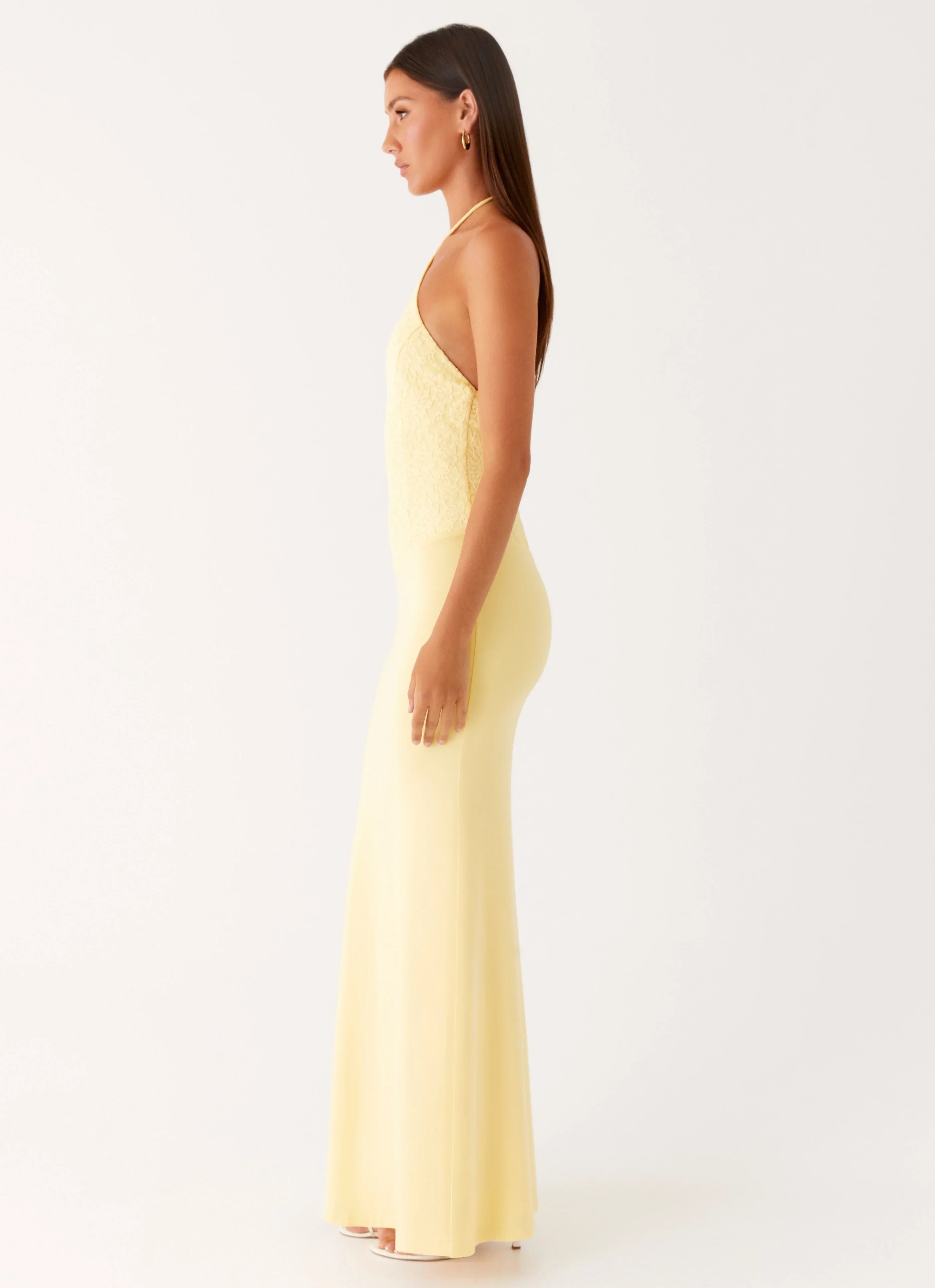 Fiesta Halter Maxi Dress Sunny Yellow