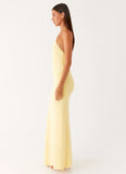 Fiesta Halter Maxi Dress Sunny Yellow