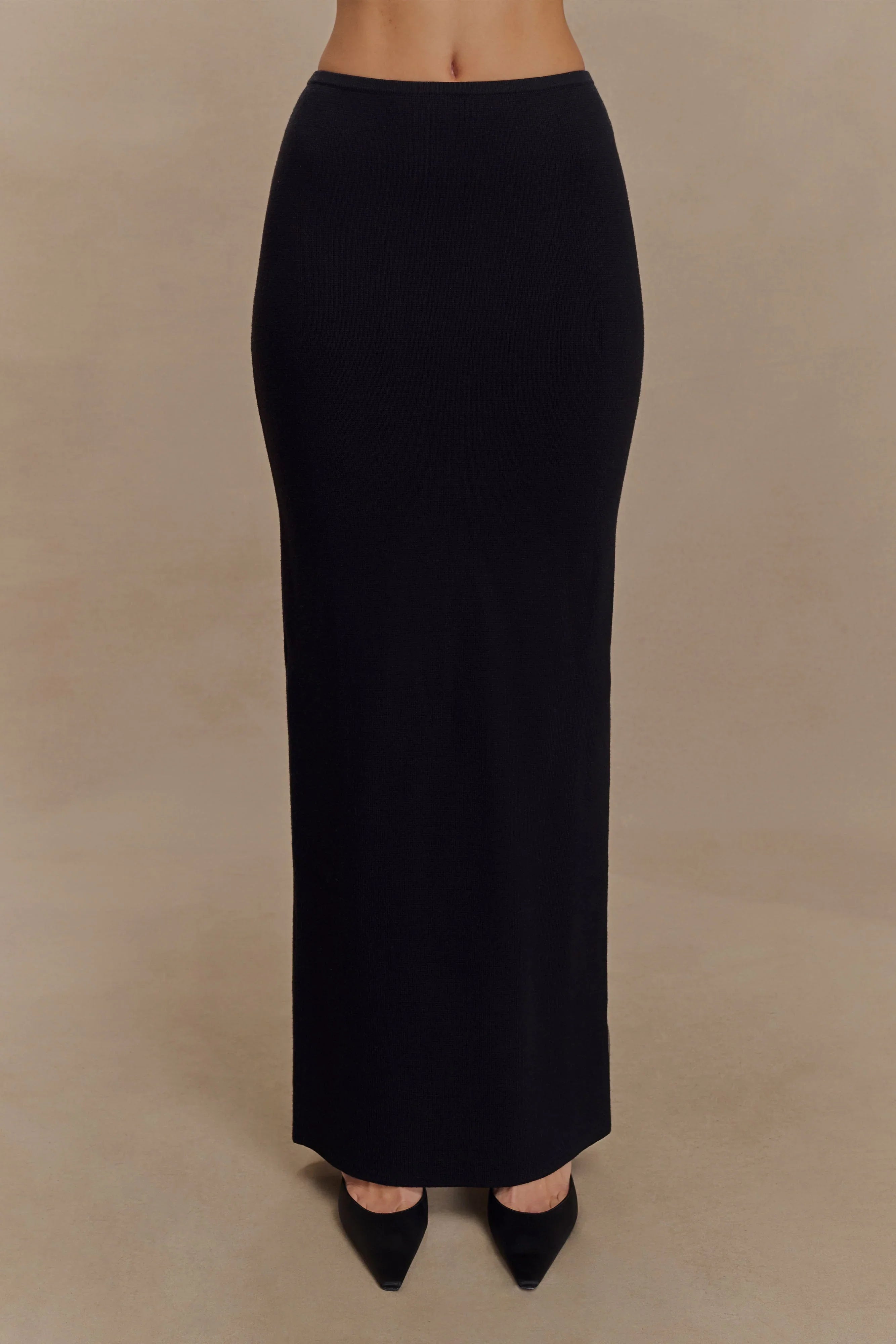 Kyle Knit Maxi Skirt Black