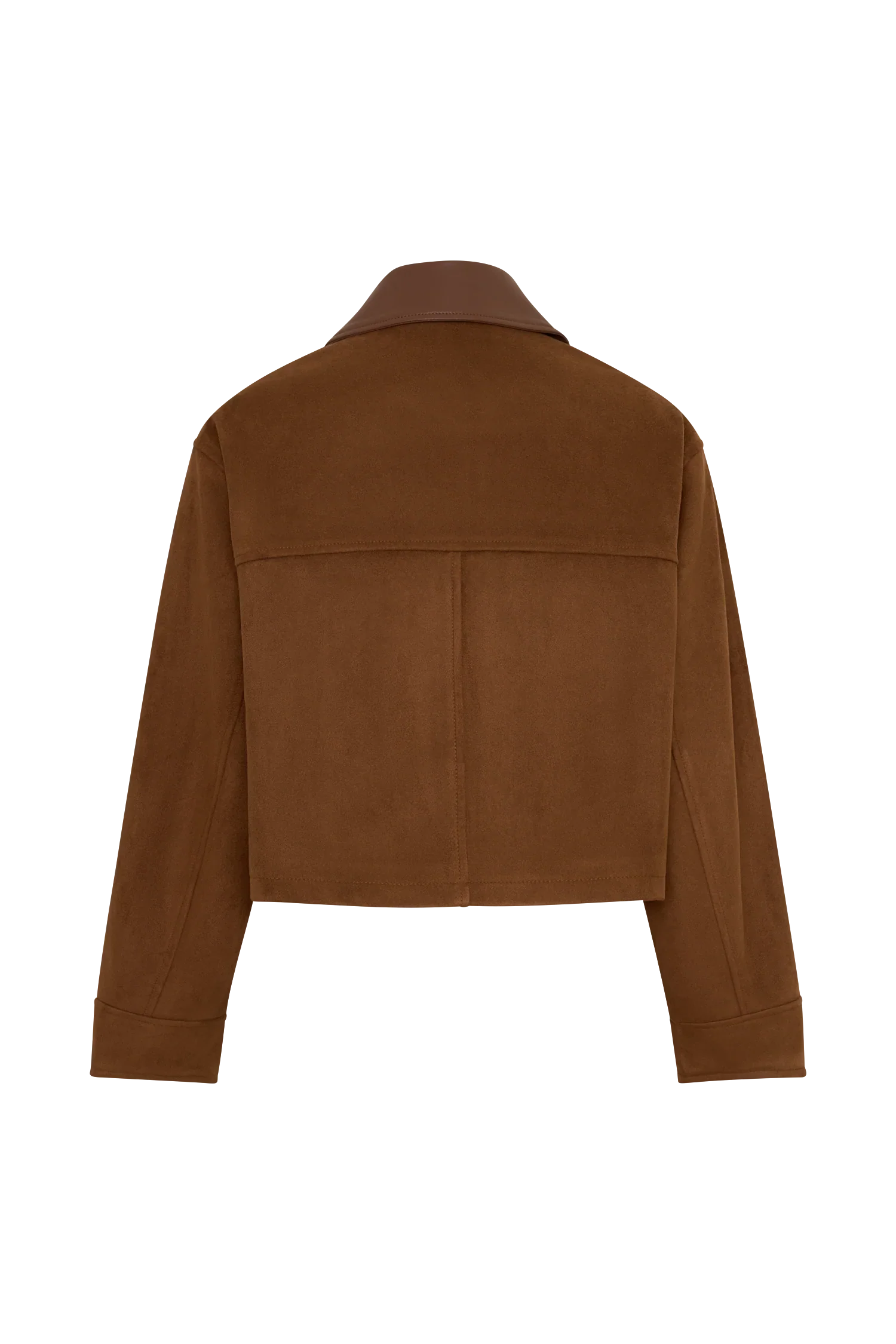 Remy Faux Suede Leather Collared Jacket Tan