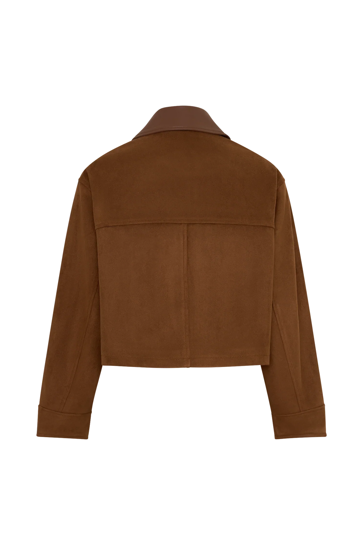 Remy Faux Suede Leather Collared Jacket Tan