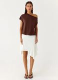 Raeni Off Shoulder Top Chocolate