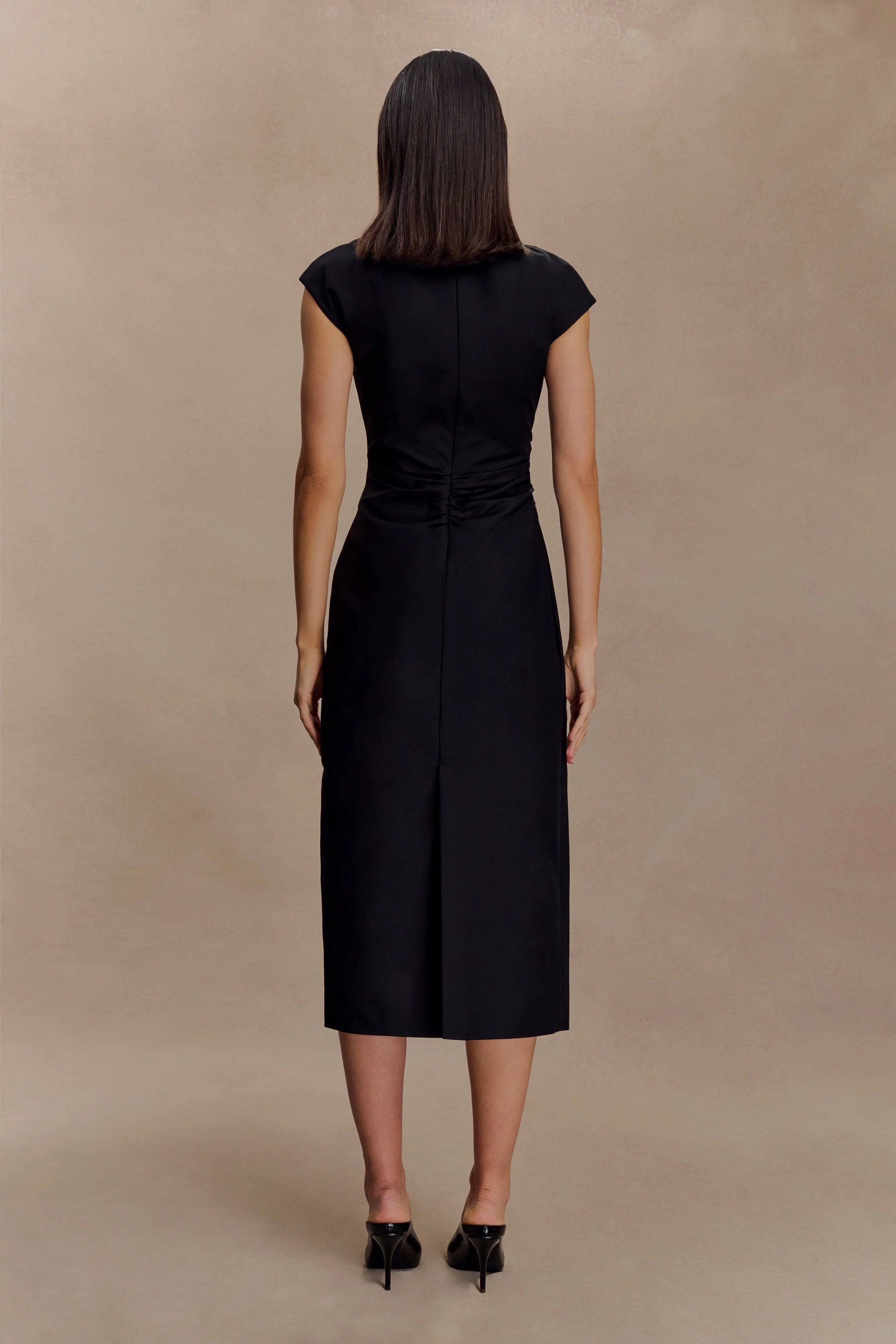 Lorena Cotton Midi Dress Black
