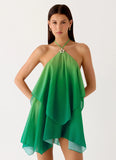 Twin Flame Mini Dress Green Gradient