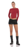 Velvet Sequin Shorts in Black