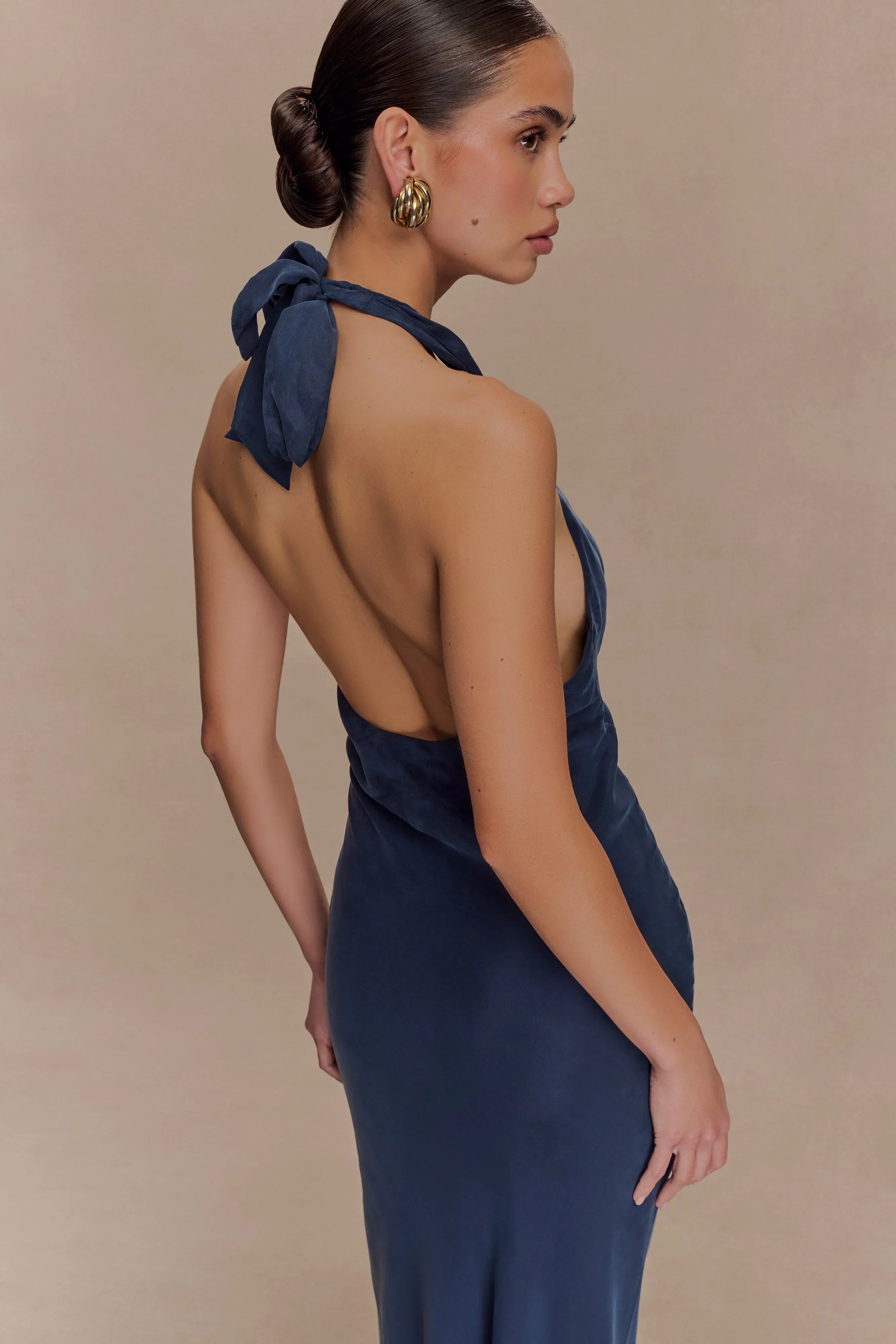 Louisiana Halter Maxi Dress Navy
