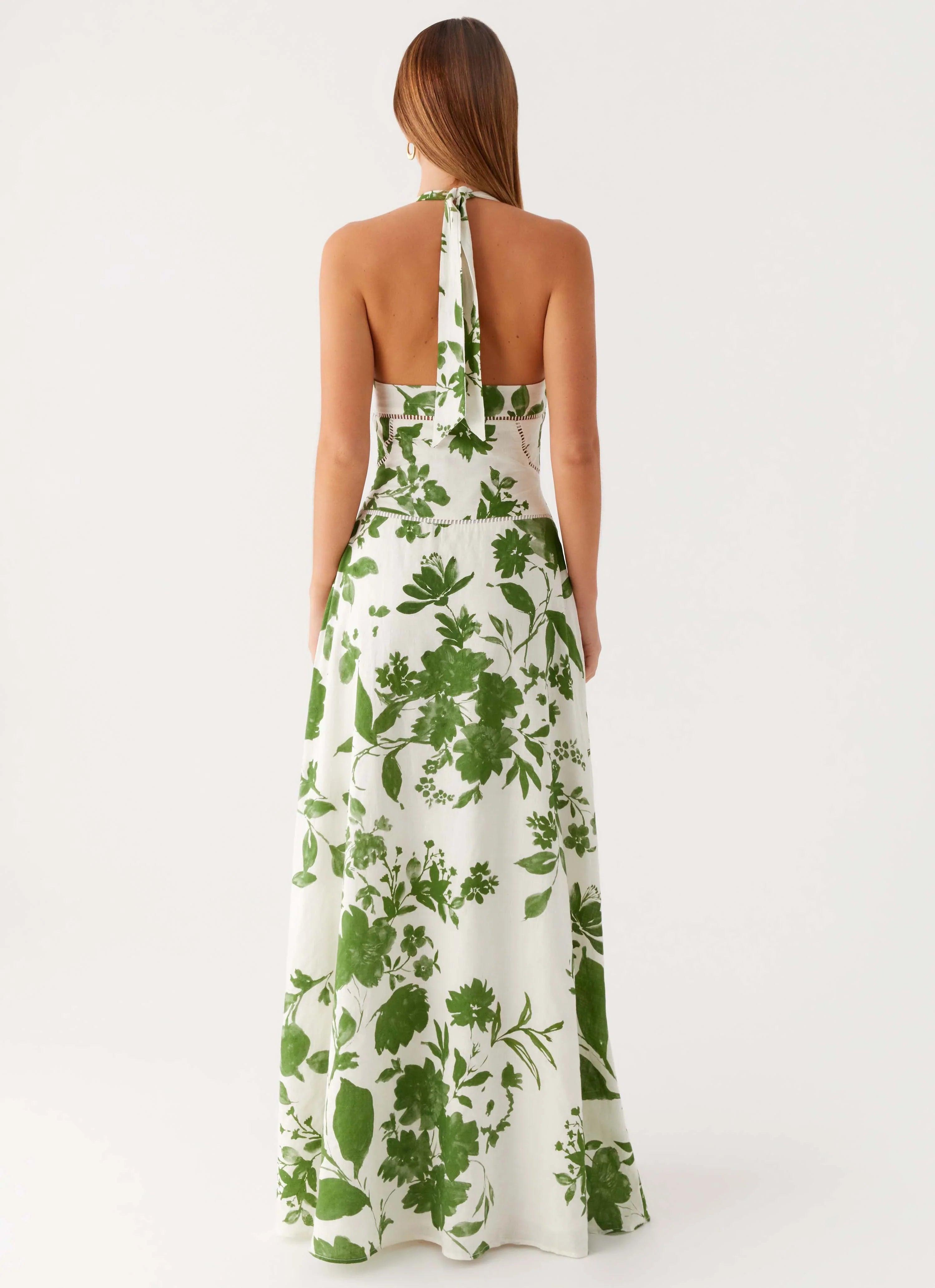 Ember Valley Cotton Maxi Dress Verdant Bloom